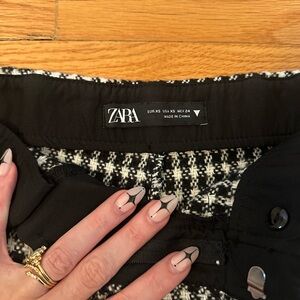 Zara Monochrome Tweed Shorts